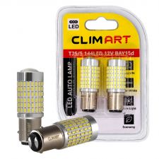 Лампа автомобильная светодиодная Clim Art T25/5 144LED 12V BAY15d (P21/5W)/к-т 2 шт