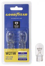 Лампа накаливания автомобильная Goodyear W21W 12V 21W W3x16q (блистер, к-т 2 шт)